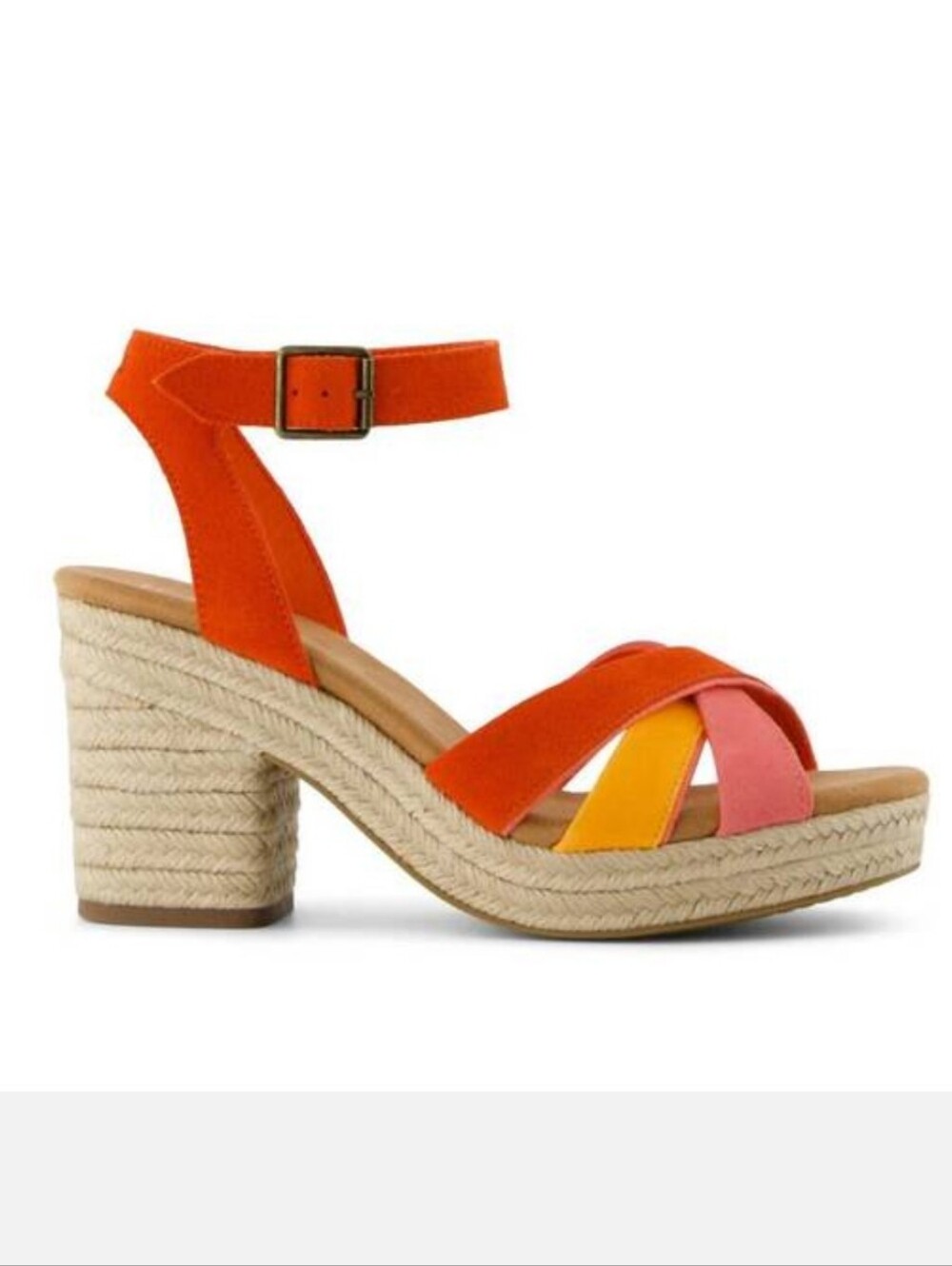 TOMS Majorca Strappy Sandal Flame Suede Size 8 NWT - Picture 5 of 11